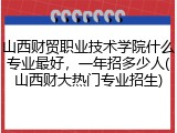 山西财贸职业技术学院什么专业最好，一年招多少人(山西财大热门专业招生)