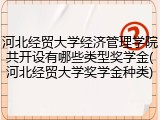 河北经贸大学经济管理学院共开设有哪些类型奖学金(河北经贸大学奖学金种类)