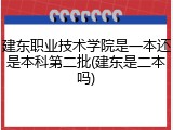 建东职业技术学院是一本还是本科第二批(建东是二本吗)