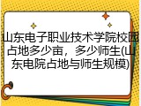 山东电子职业技术学院校园占地多少亩，多少师生(山东电院占地与师生规模)