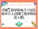 河南工程学院有几个校区,有多少人(河南工程学院校区人数)