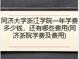 同济大学浙江学院一年学费多少钱，还有哪些费用(同济浙院学费及费用)