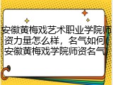 安徽黄梅戏艺术职业学院师资力量怎么样，名气如何(安徽黄梅戏学院师资名气)