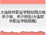 大连软件职业学院校园占地多少亩，多少师生(大连软件职业学院规模)