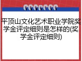 平顶山文化艺术职业学院奖学金评定细则是怎样的(奖学金评定细则)