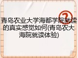 青岛农业大学海都学院就读的真实感觉如何(青岛农大海院就读体验)