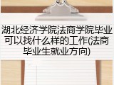 湖北经济学院法商学院毕业可以找什么样的工作(法商毕业生就业方向)