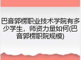 巴音郭楞职业技术学院有多少学生，师资力量如何(巴音郭楞职院规模)