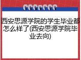 西安思源学院的学生毕业都怎么样了(西安思源学院毕业去向)