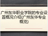 广州东华职业学院的专业设置概况介绍(广州东华专业概览)