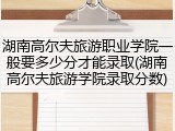 湖南高尔夫旅游职业学院一般要多少分才能录取(湖南高尔夫旅游学院录取分数)