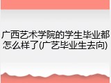 广西艺术学院的学生毕业都怎么样了(广艺毕业生去向)