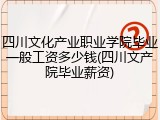 四川文化产业职业学院毕业一般工资多少钱(四川文产院毕业薪资)