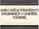 安徽公安职业学院的院校代码和邮编是多少(安徽警院代码邮编)
