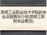 昆明工业职业技术学院的专业设置概况介绍(昆明工职院专业概览)