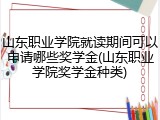 山东职业学院就读期间可以申请哪些奖学金(山东职业学院奖学金种类)