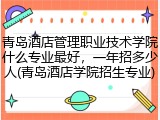 青岛酒店管理职业技术学院什么专业最好，一年招多少人(青岛酒店学院招生专业)