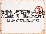 沧州幼儿师范高等专科学校的口碑如何，现在怎么样了(沧州幼专口碑现状)