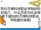 民办万博科技职业学院的校史简介，什么历史与社会背景下建校的(万博科技职业学院建校背景)