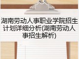 湖南劳动人事职业学院招生计划详细分析(湖南劳动人事招生解析)