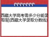 西藏大学高考需多少分能录取呢(西藏大学录取分数线)
