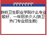 铁岭卫生职业学院什么专业最好，一年招多少人(铁卫热门专业招生数)
