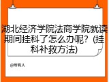 湖北经济学院法商学院就读期间挂科了怎么办呢？(挂科补救方法)