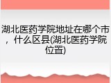 湖北医药学院地址在哪个市，什么区县(湖北医药学院位置)