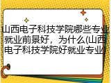 山西电子科技学院哪些专业就业前景好，为什么(山西电子科技学院好就业专业)