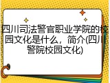 四川司法警官职业学院的校园文化是什么，简介(四川警院校园文化)