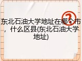 东北石油大学地址在哪个市，什么区县(东北石油大学地址)