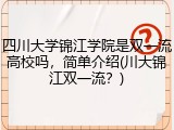 四川大学锦江学院是双一流高校吗，简单介绍(川大锦江双一流？)