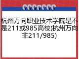 杭州万向职业技术学院是不是211或985高校(杭州万向非211/985)