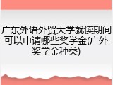 广东外语外贸大学就读期间可以申请哪些奖学金(广外奖学金种类)