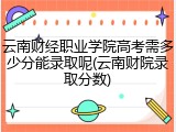 云南财经职业学院高考需多少分能录取呢(云南财院录取分数)