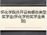 怀化学院共开设有哪些类型奖学金(怀化学府奖学金类别)