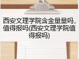 西安文理学院含金量量吗，值得报吗(西安文理学院值得报吗)