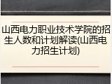 山西电力职业技术学院的招生人数和计划解读(山西电力招生计划)
