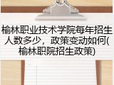 榆林职业技术学院每年招生人数多少，政策变动如何(榆林职院招生政策)