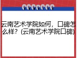 云南艺术学院如何，口碑怎么样？(云南艺术学院口碑)