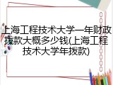 上海工程技术大学一年财政拨款大概多少钱(上海工程技术大学年拨款)