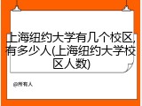 上海纽约大学有几个校区,有多少人(上海纽约大学校区人数)