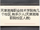 天津渤海职业技术学院有几个校区,有多少人(天津渤海职院校区人数)