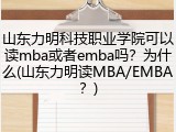 山东力明科技职业学院可以读mba或者emba吗？为什么(山东力明读MBA/EMBA？)