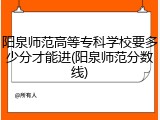 阳泉师范高等专科学校要多少分才能进(阳泉师范分数线)