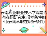 云南林业职业技术学院是否有在职研究生,报考条件如何(云南林职在职研条件)
