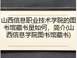山西信息职业技术学院的图书馆藏书量如何，简介(山西信息学院图书馆藏书)