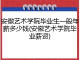 安徽艺术学院毕业生一般年薪多少钱(安徽艺术学院毕业薪资)