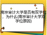 南京审计大学是否有双学位，为什么(南京审计大学双学位原因)