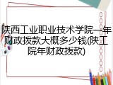 陕西工业职业技术学院一年财政拨款大概多少钱(陕工院年财政拨款)
